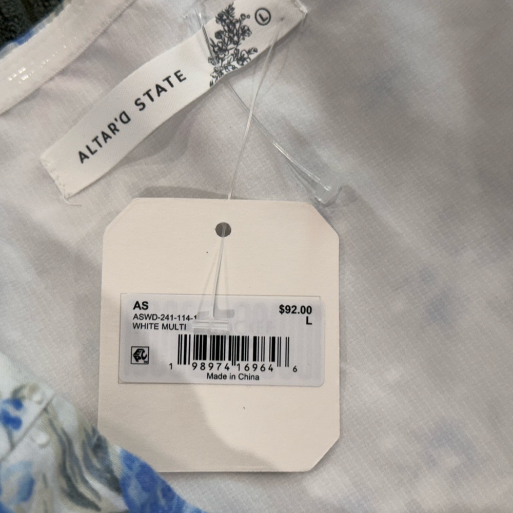 NWT Altar'd State Claire Floral Mini Dress Size L - Picture 6 of 8